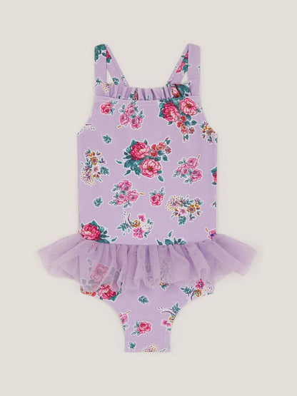 Monsoon Purple Floral Tutu Swimsuit image 1