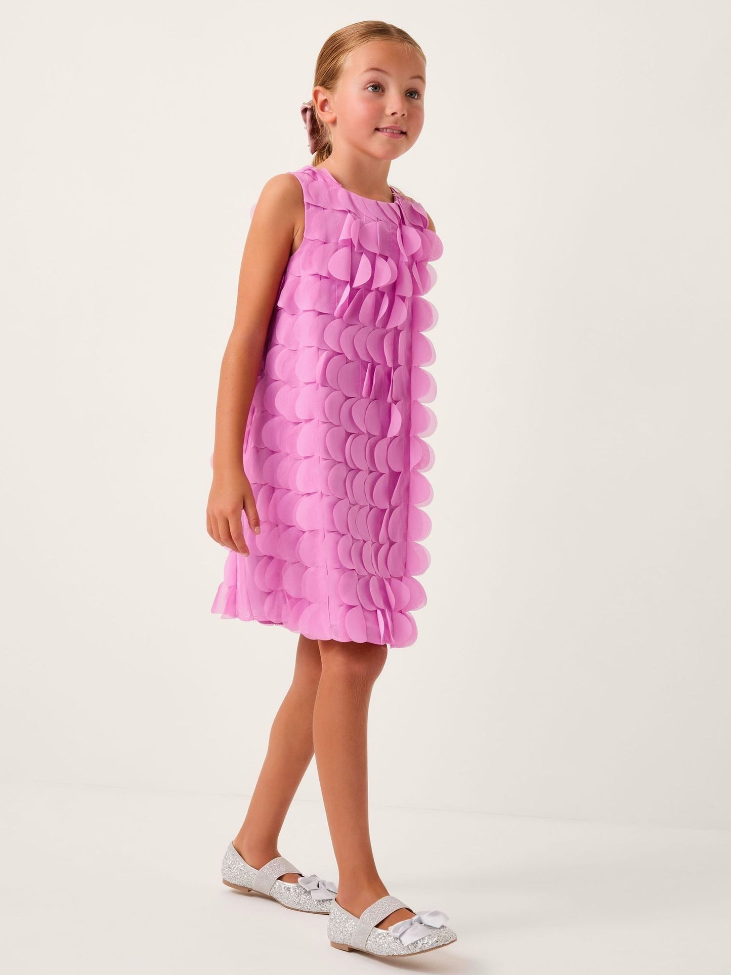 Monsoon Pink Jazzy Scallop Frill Shift Dress image 1