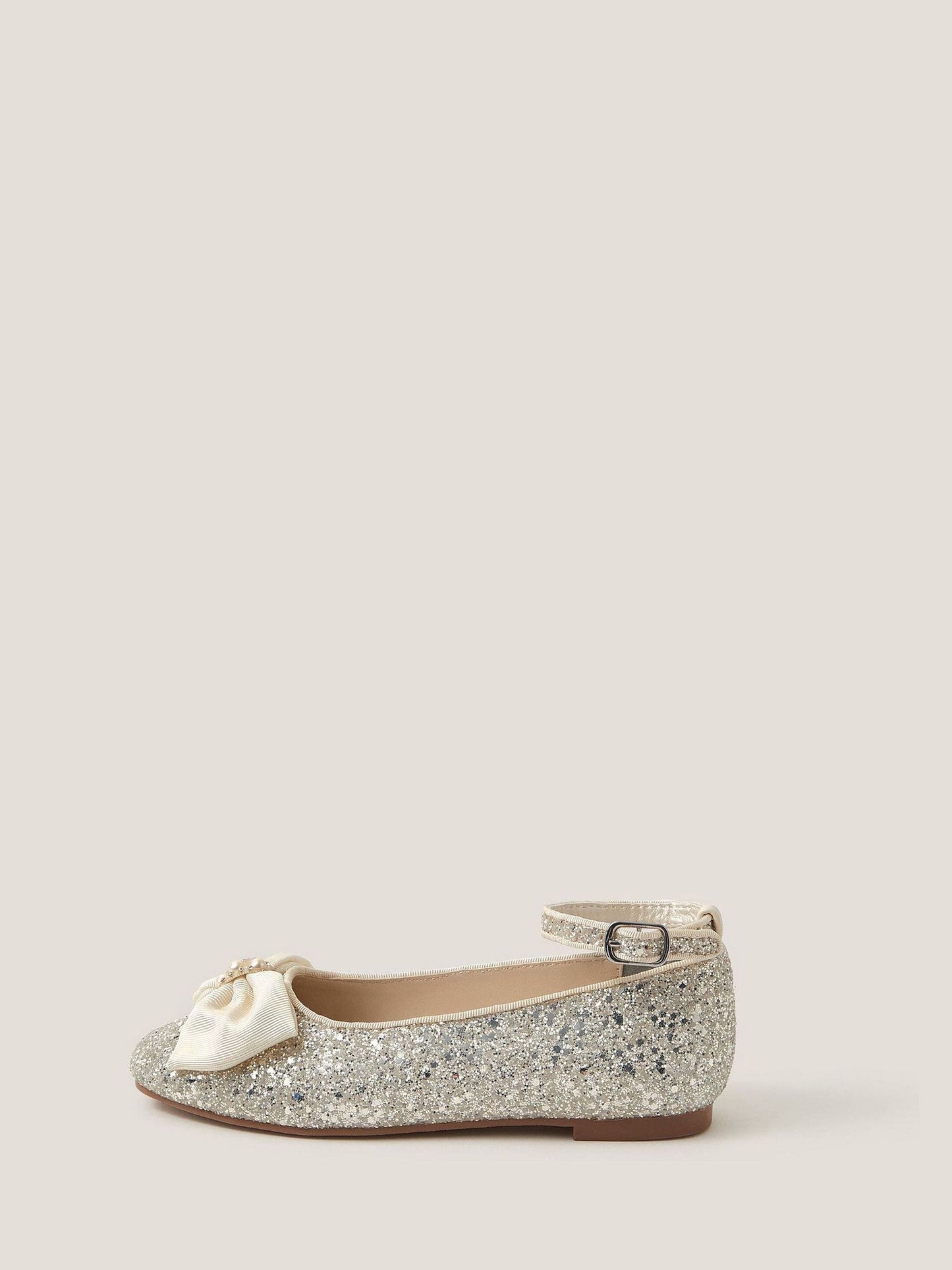 Monsoon Pink Bow Glitter Ballet Flats image 1