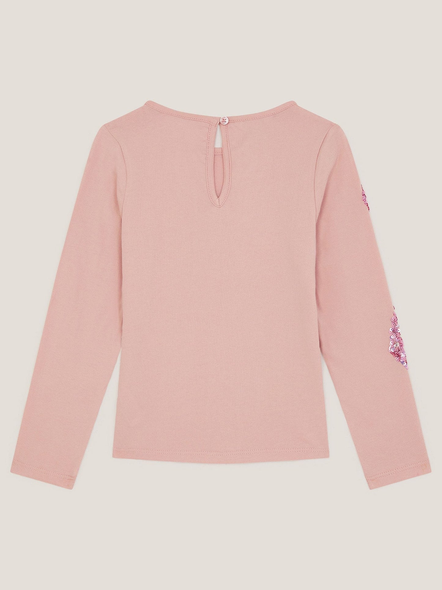 Monsoon Pink Sequin Bow Long Sleeve Top image 3