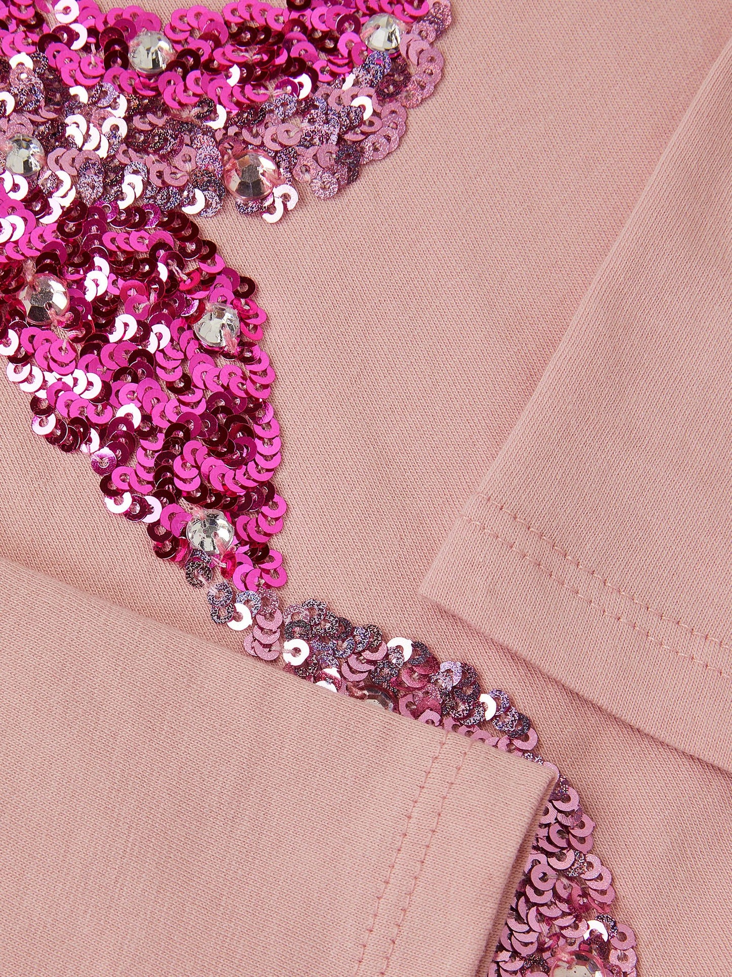 Monsoon Pink Sequin Bow Long Sleeve Top image 4