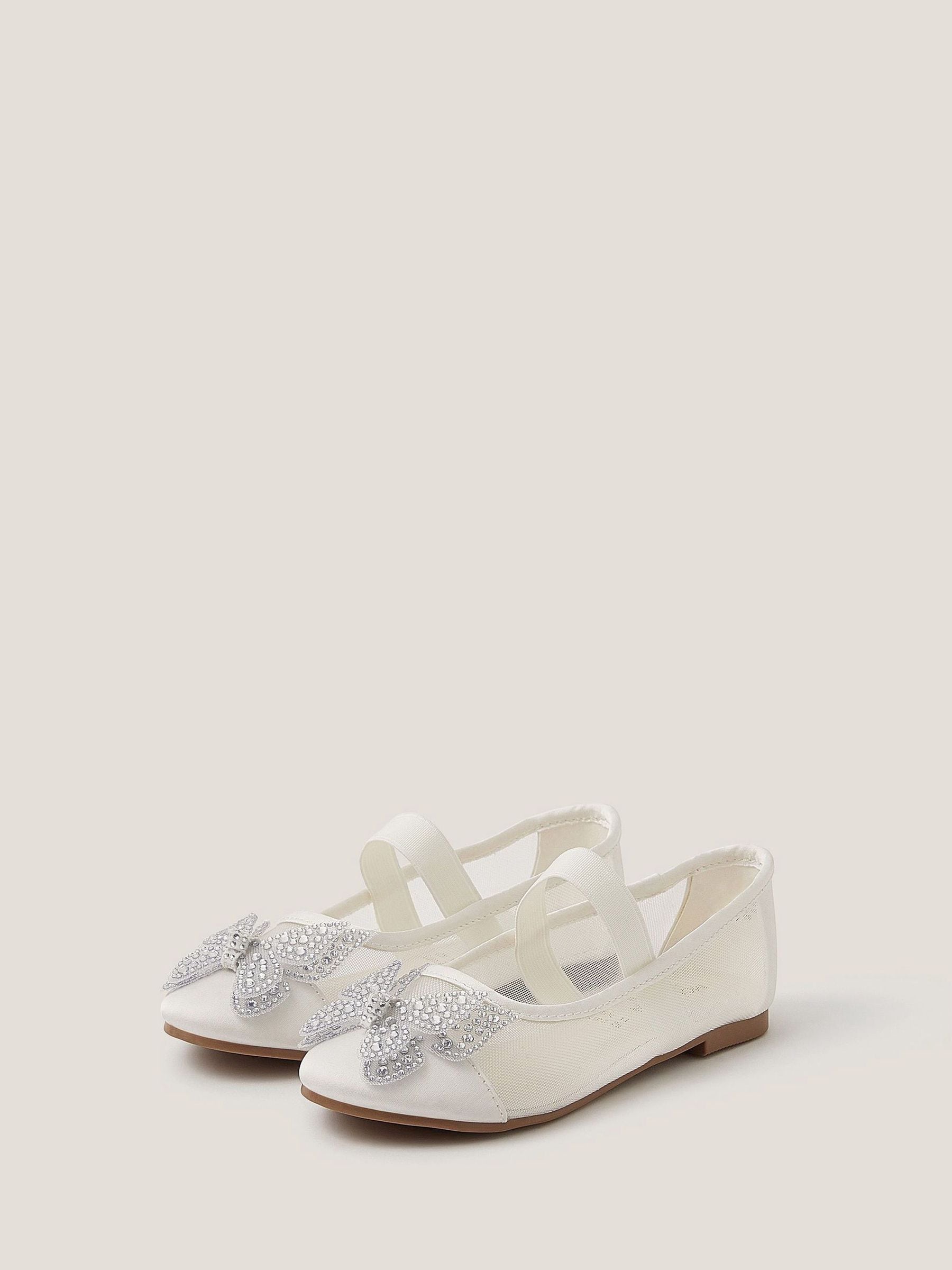 Monsoon Natural Butterfly Mesh Ballet Flats image 1
