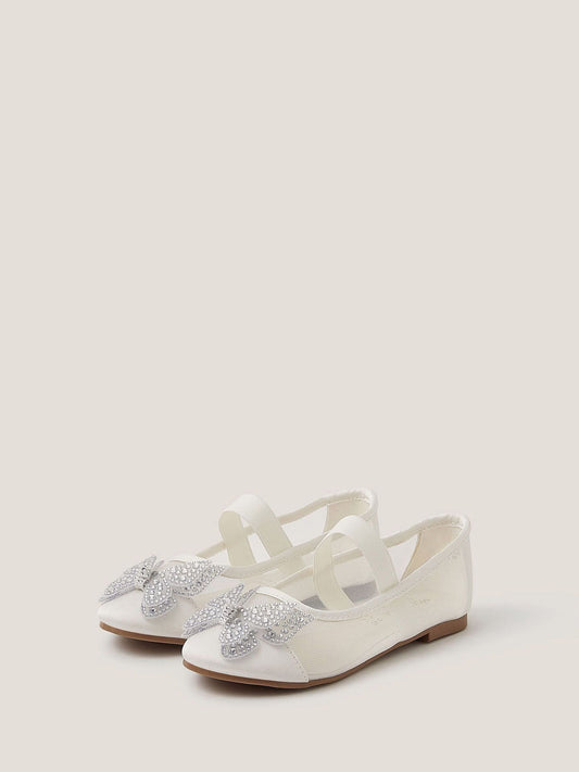 Monsoon Natural Butterfly Mesh Ballet Flats image 1