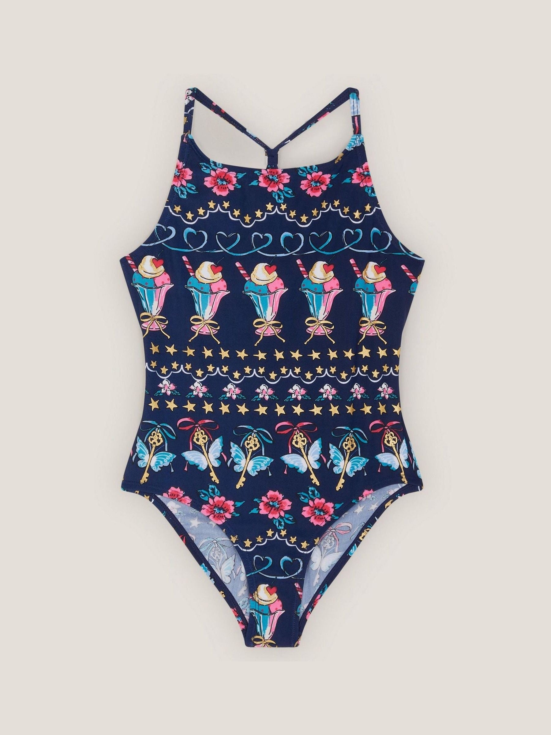 Monsoon Blue Ice Cream Print Swimsuit image 1