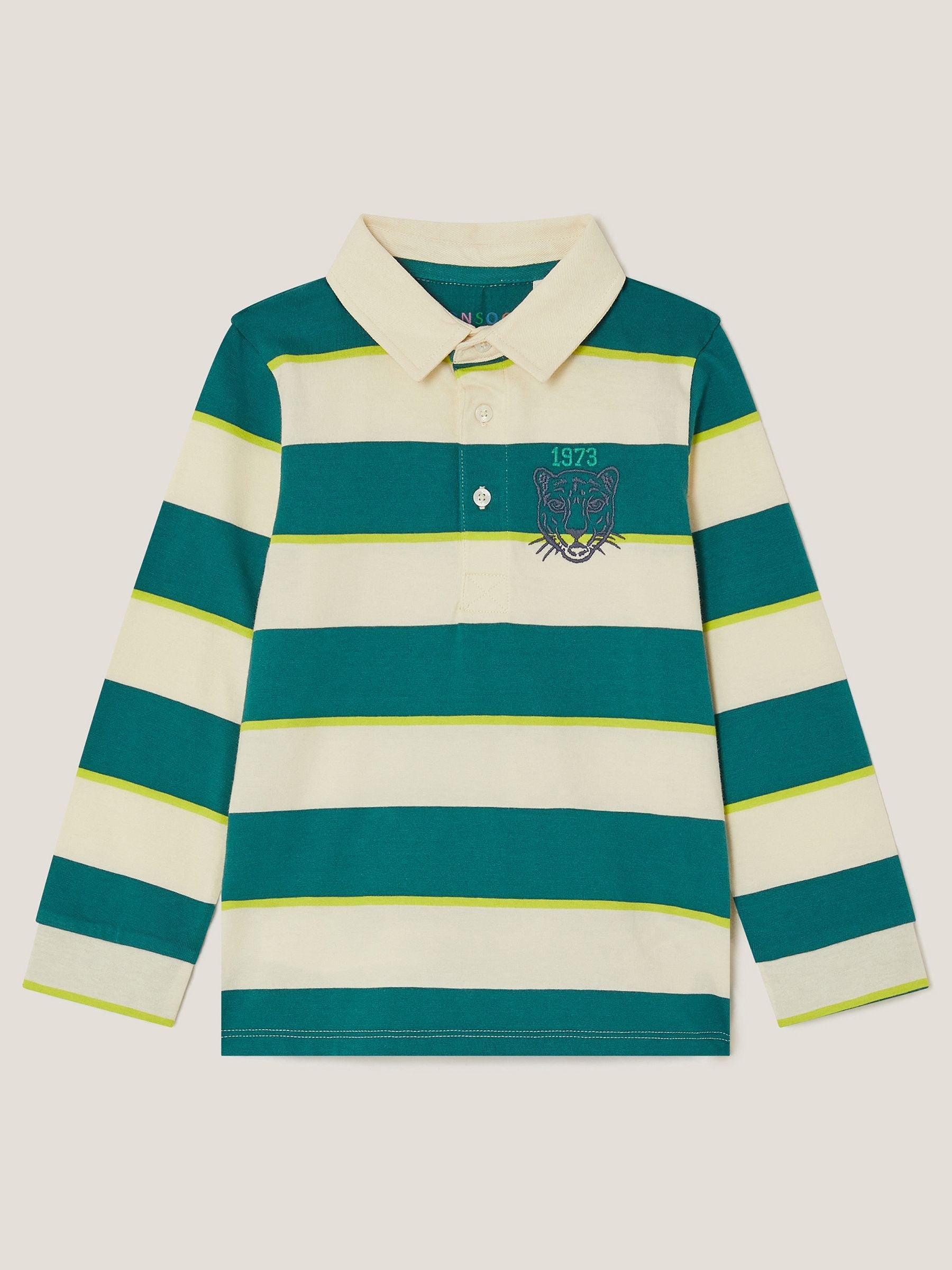 Dsiney Kidz - Monsoon Green Tiger Logo Stripe Rugby Shirt image 1