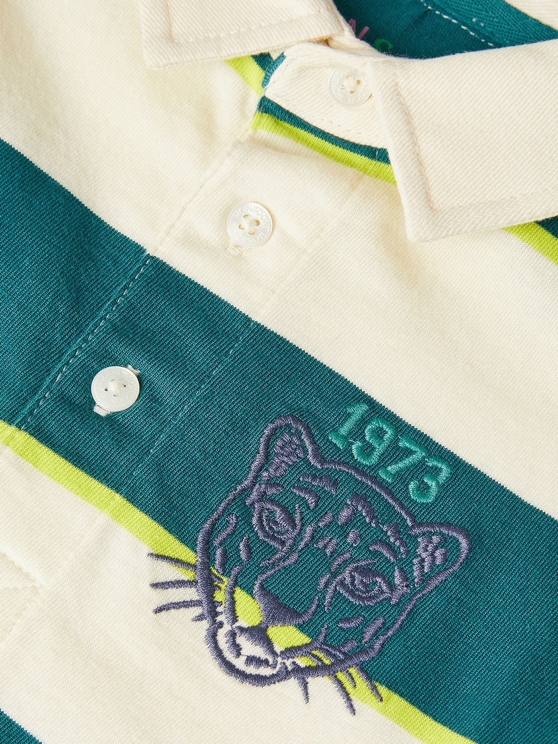 Dsiney Kidz - Monsoon Green Tiger Logo Stripe Rugby Shirt image 3