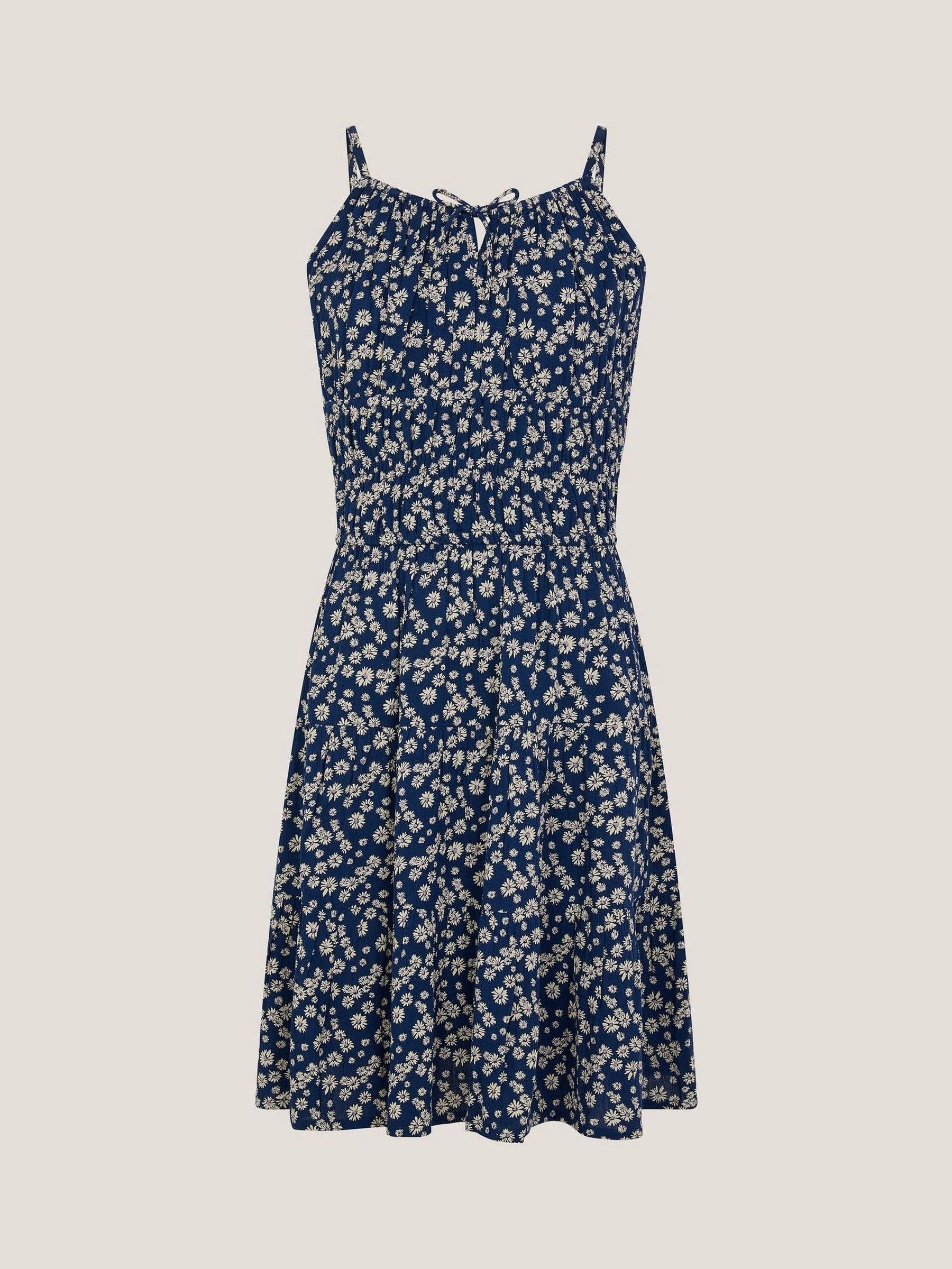 Monsoon Blue Strappy Floral Print Sun Dress image 1