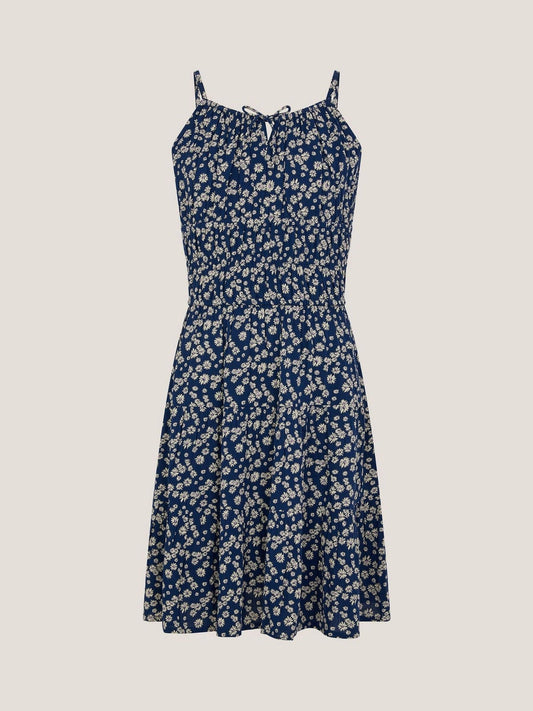 Monsoon Blue Strappy Floral Print Sun Dress image 1