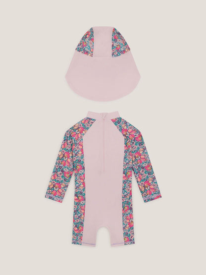 Monsoon Pink Shell Print UPF50+ Sunsafe Suit & Sun Hat Set image 2
