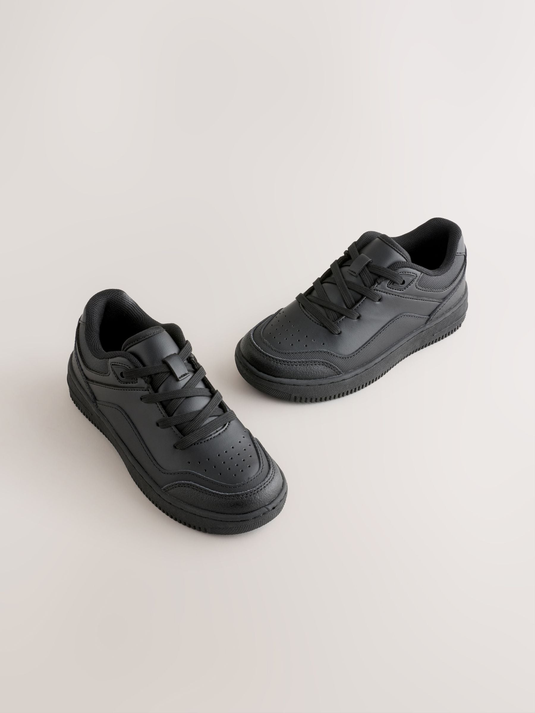 Black Standard Fit (F) Leather Lace-up School Shoes image 1