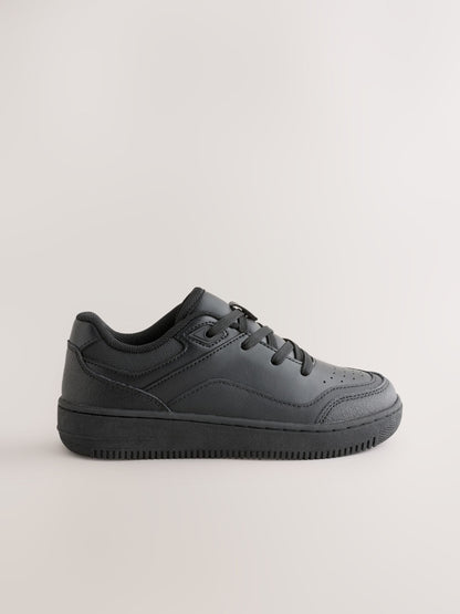 Black Standard Fit (F) Leather Lace-up School Shoes image 2