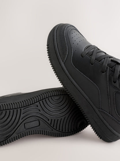 Black Standard Fit (F) Leather Lace-up School Shoes image 3