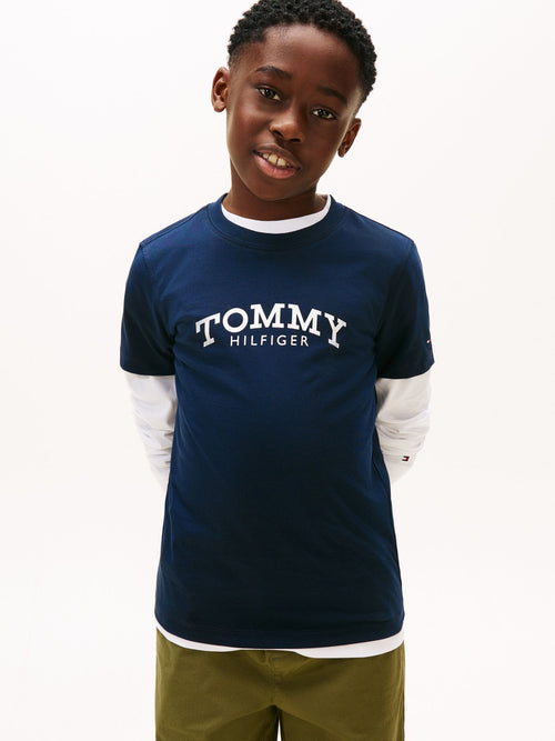 Tommy Hilfiger Blue Logo Print T-Shirt image 1