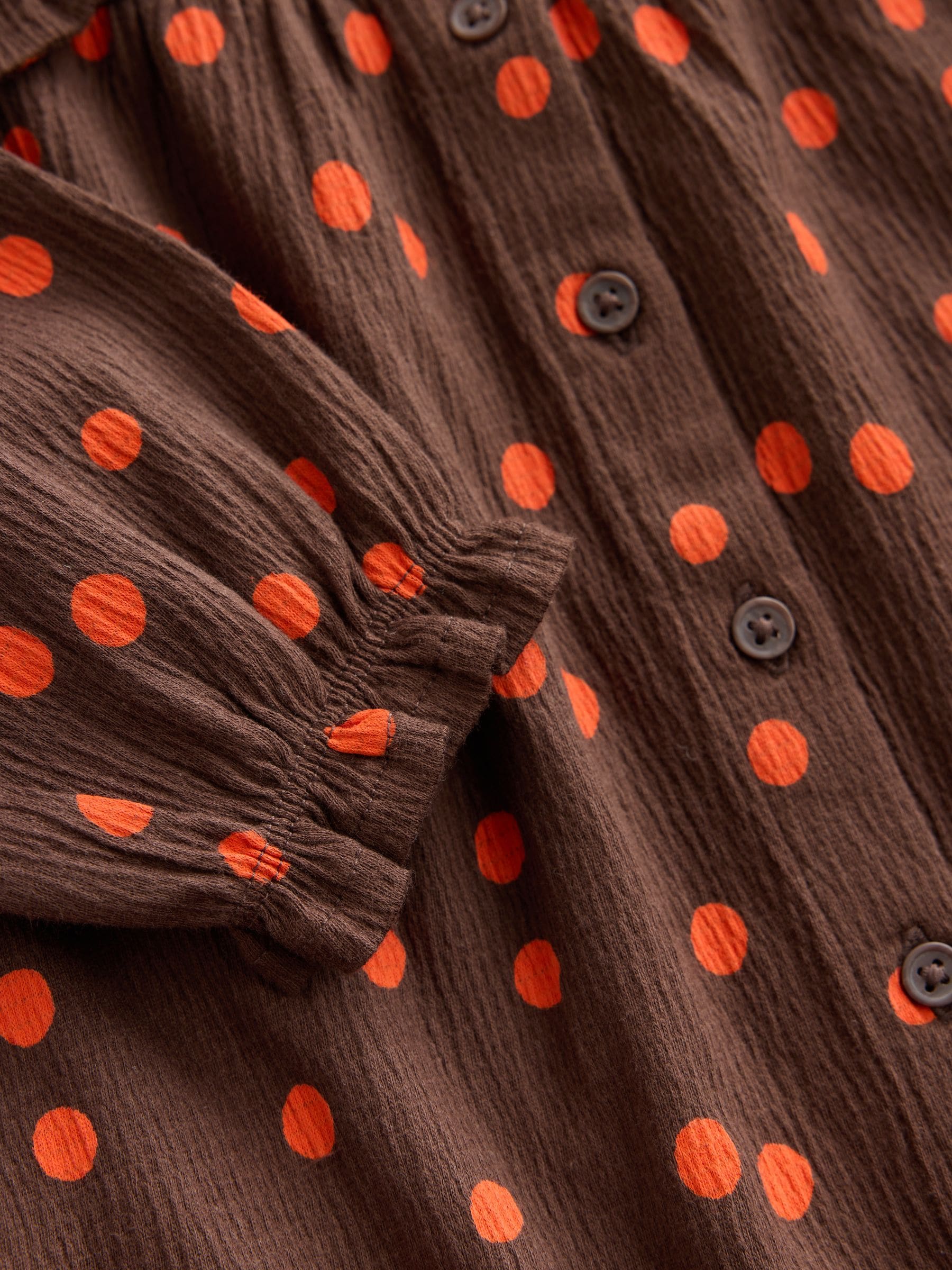 Dsiney Kidz - Brown Spot Long Sleeve Collar Dress (3mths-7yrs) image 7