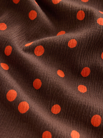 Dsiney Kidz - Brown Spot Long Sleeve Collar Dress (3mths-7yrs) image 8