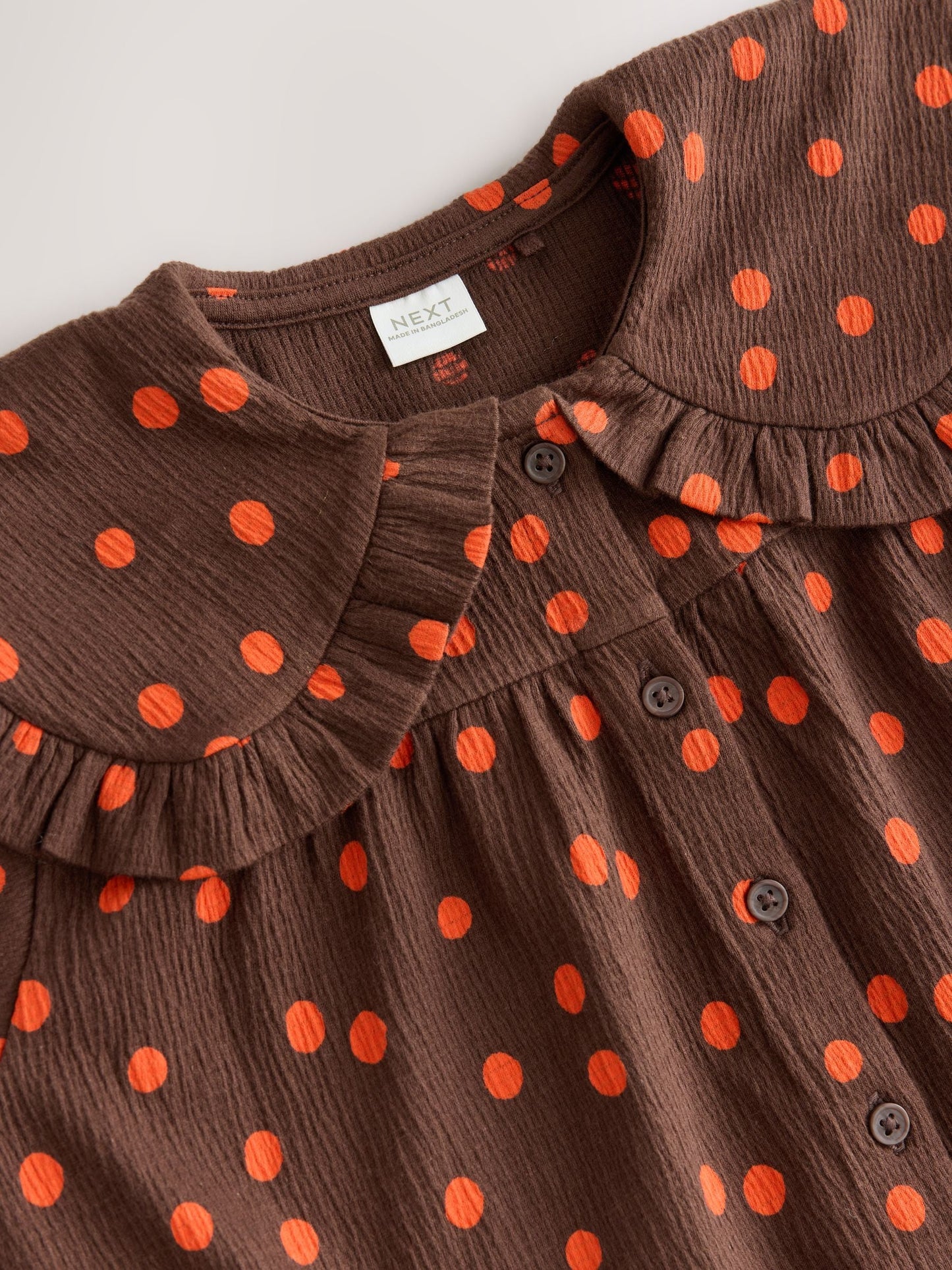 Dsiney Kidz - Brown Spot Long Sleeve Collar Dress (3mths-7yrs) image 9