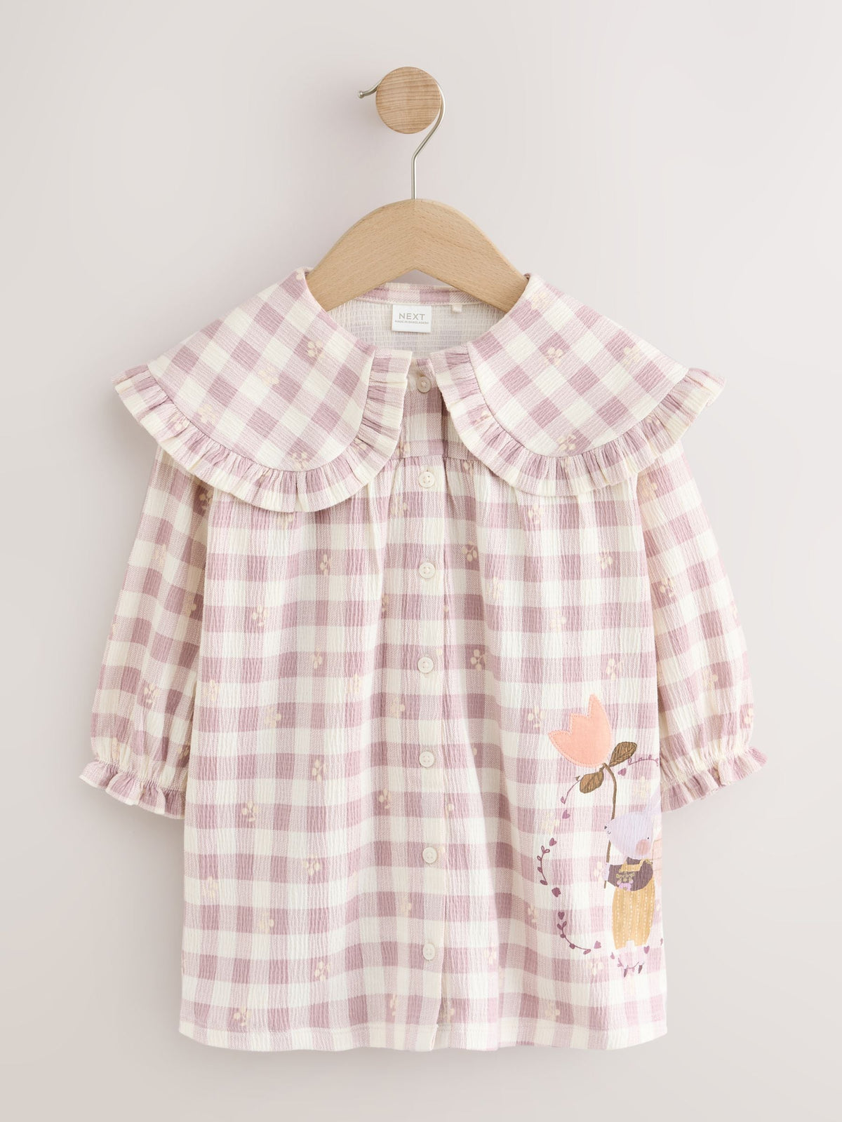 Dsiney Kidz - Brown Check Long Sleeve Collar Dress (3mths-7yrs) image 5