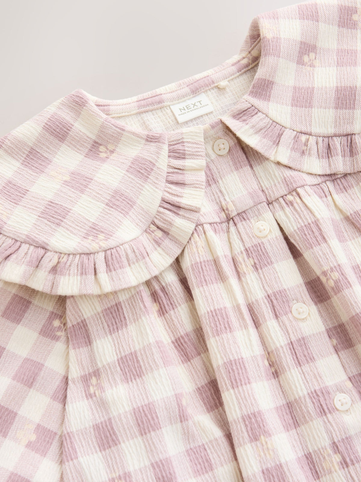 Dsiney Kidz - Brown Check Long Sleeve Collar Dress (3mths-7yrs) image 7