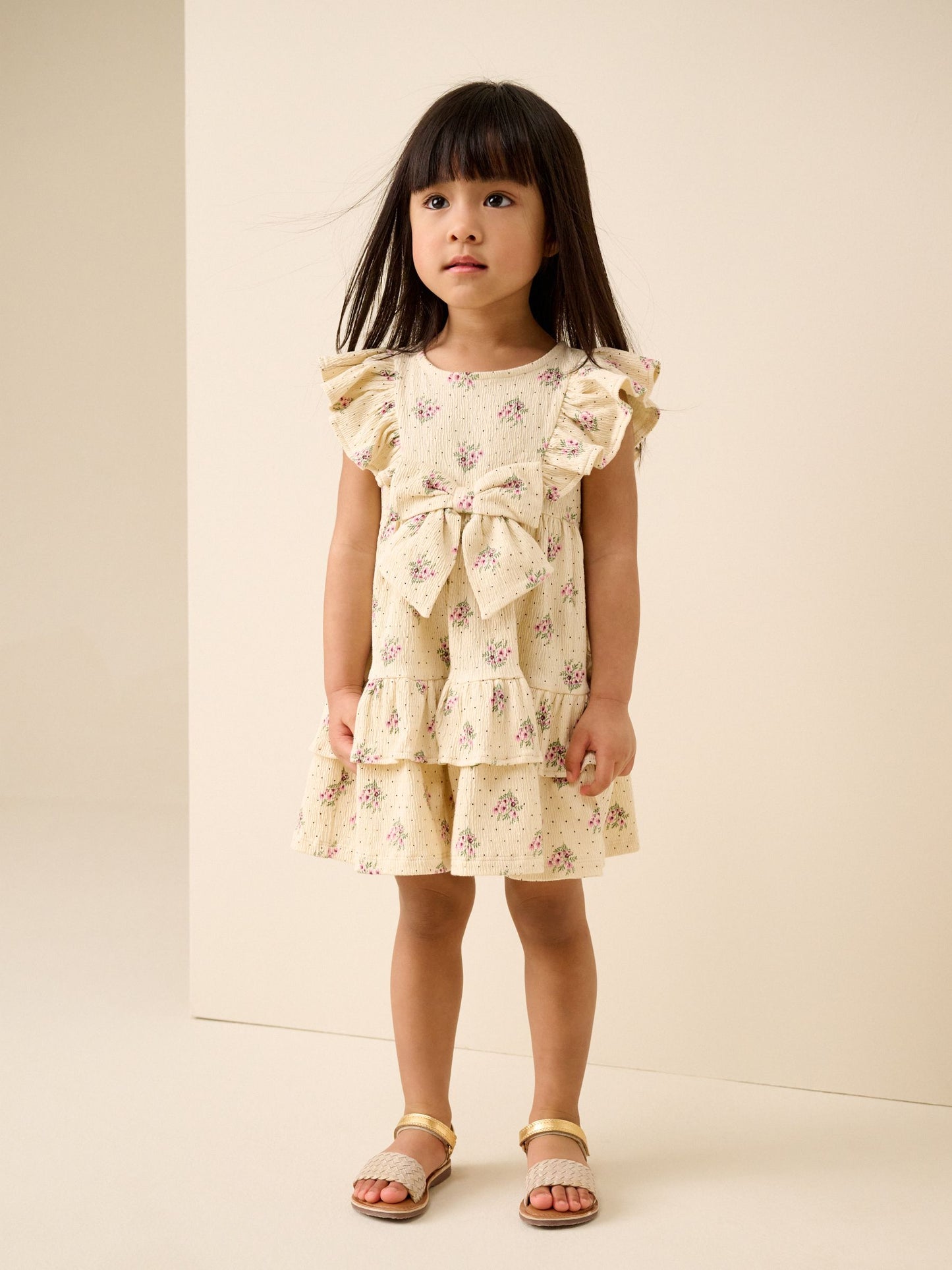 Ecru Tiered Summer Dress (3mths-7yrs) image 1