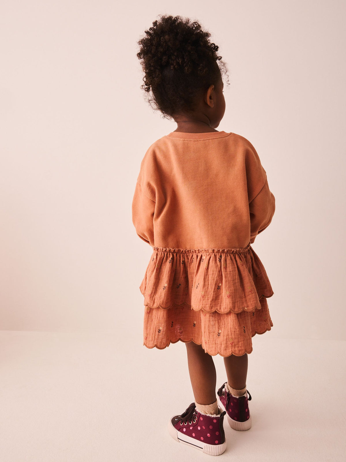 Dsiney Kidz - Orange Hedgehog Embroidery Long Sleeve Sweat Dress (3mths-7yrs) image 3