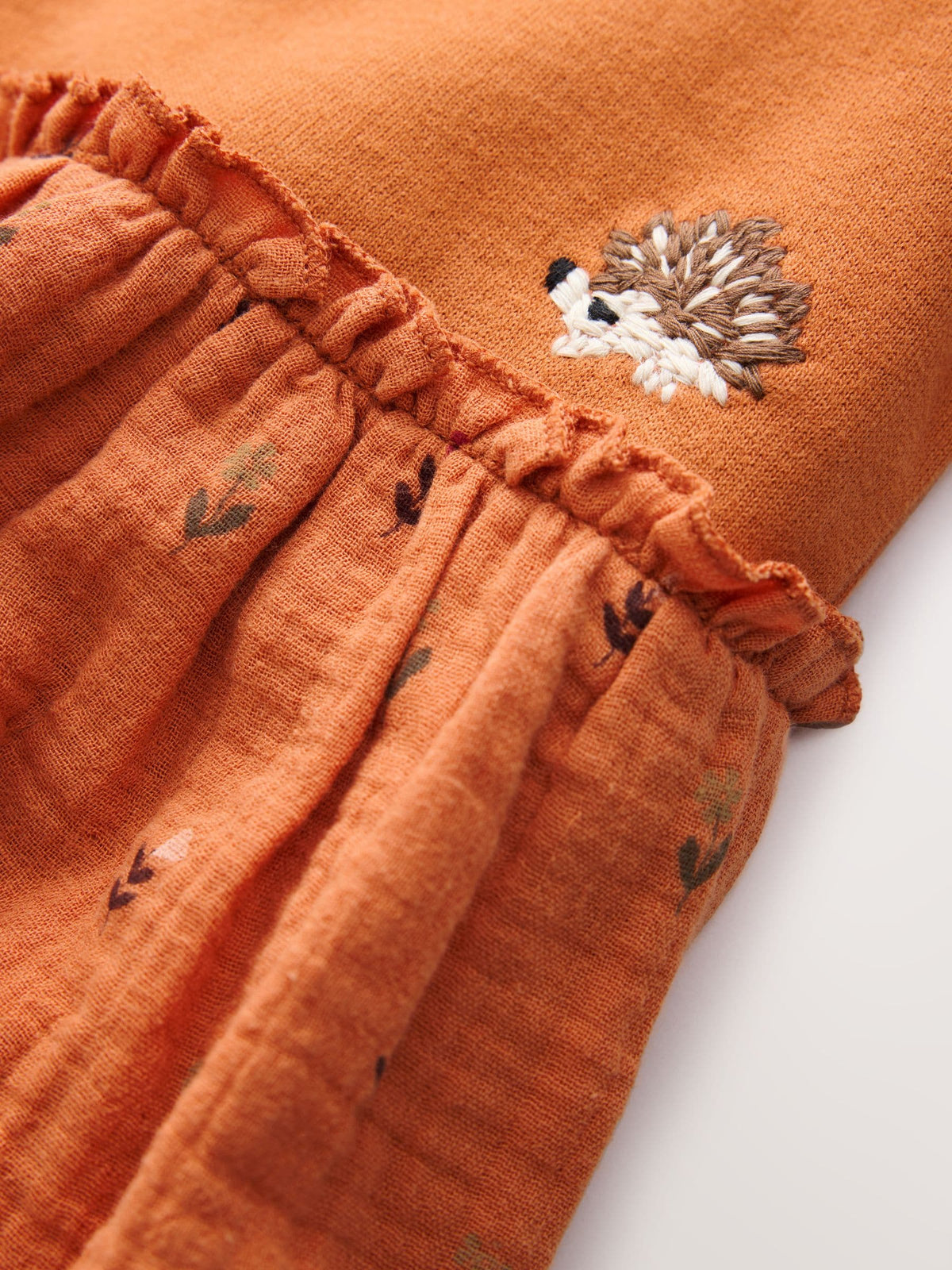 Dsiney Kidz - Orange Hedgehog Embroidery Long Sleeve Sweat Dress (3mths-7yrs) image 7