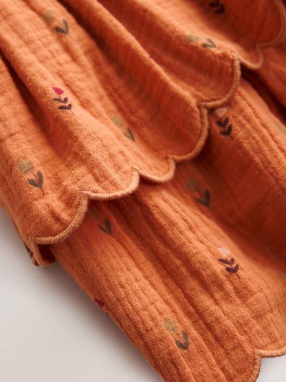Dsiney Kidz - Orange Hedgehog Embroidery Long Sleeve Sweat Dress (3mths-7yrs) image 8