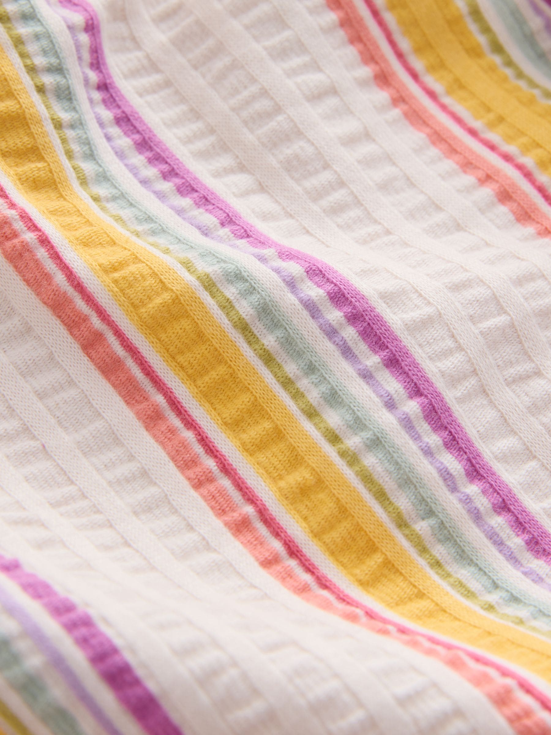 Rainbow Stripe Sleeveless Scallop Detail Summer Dress (3mths-7yrs) image 9