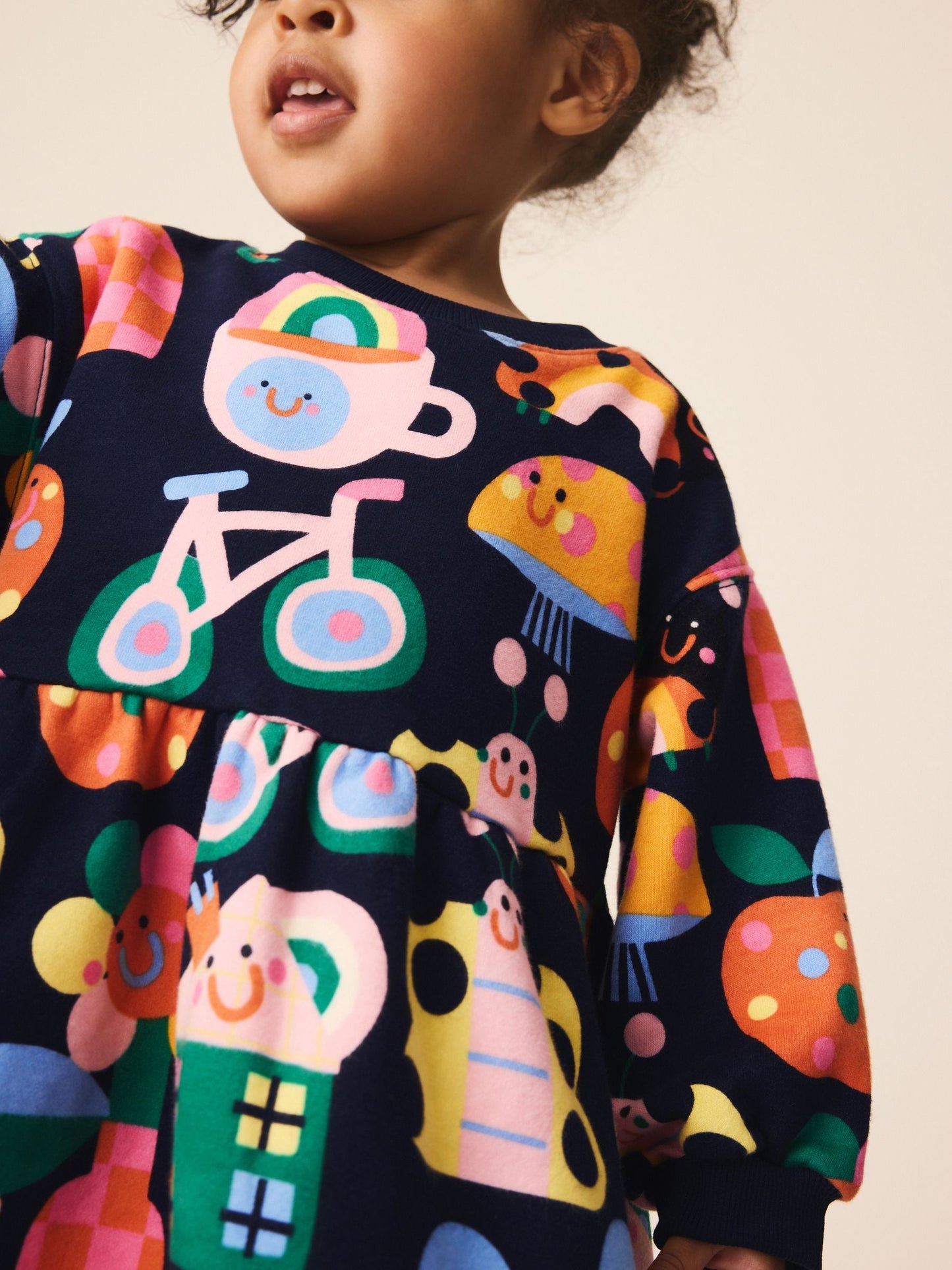 Dsiney Kidz - Navy Ladybird Rainbow Long Sleeve Sweat Dress (3mths-7yrs) image 4