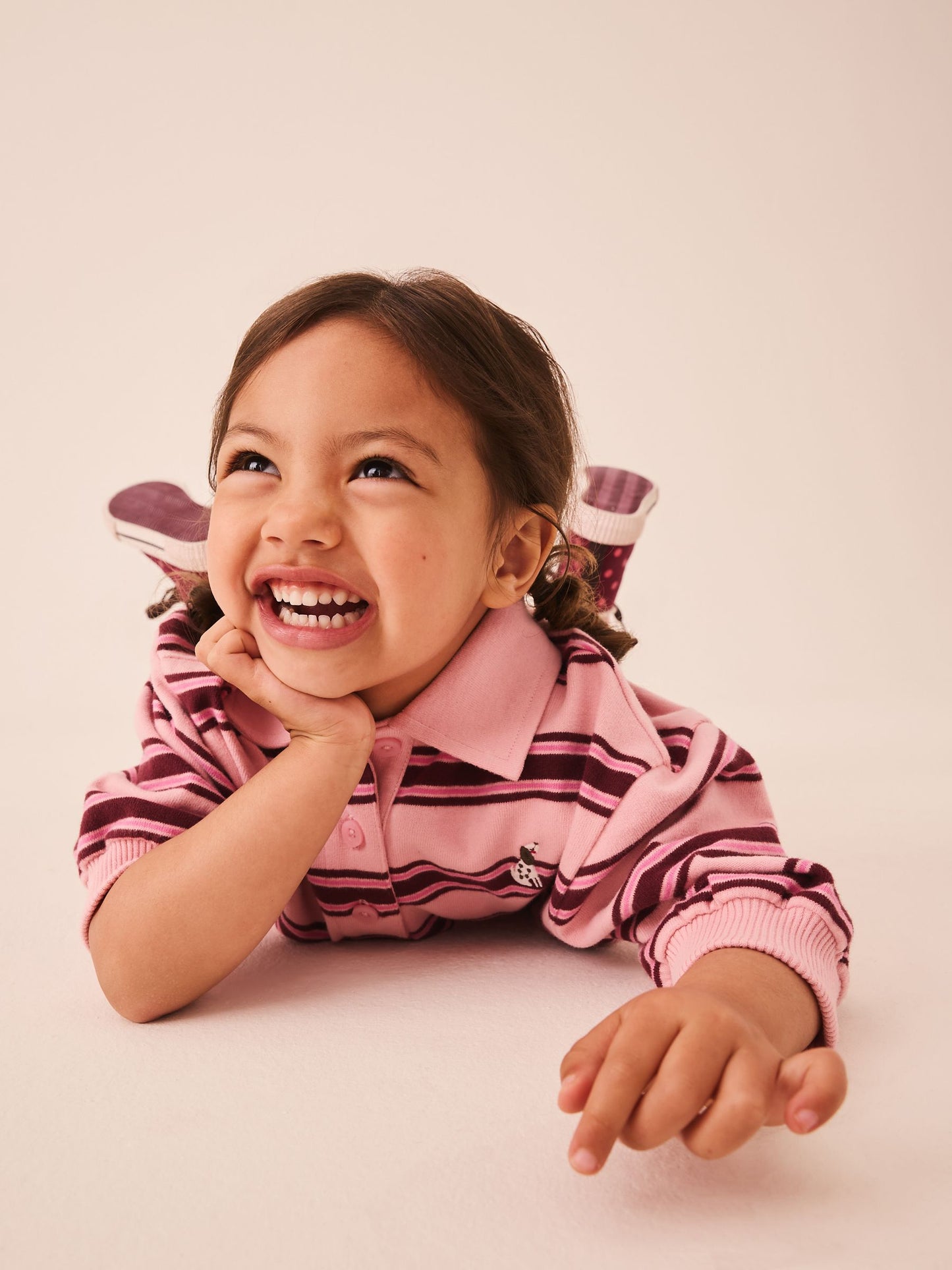 Dsiney Kidz - Pink Stripe Long Sleeve Rugby Sweat Dress (3mths-7yrs) image 5