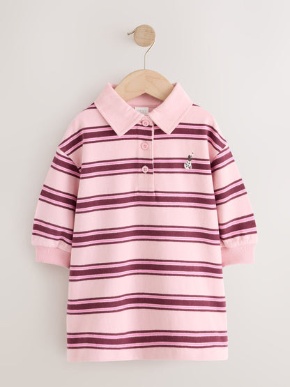 Dsiney Kidz - Pink Stripe Long Sleeve Rugby Sweat Dress (3mths-7yrs) image 7
