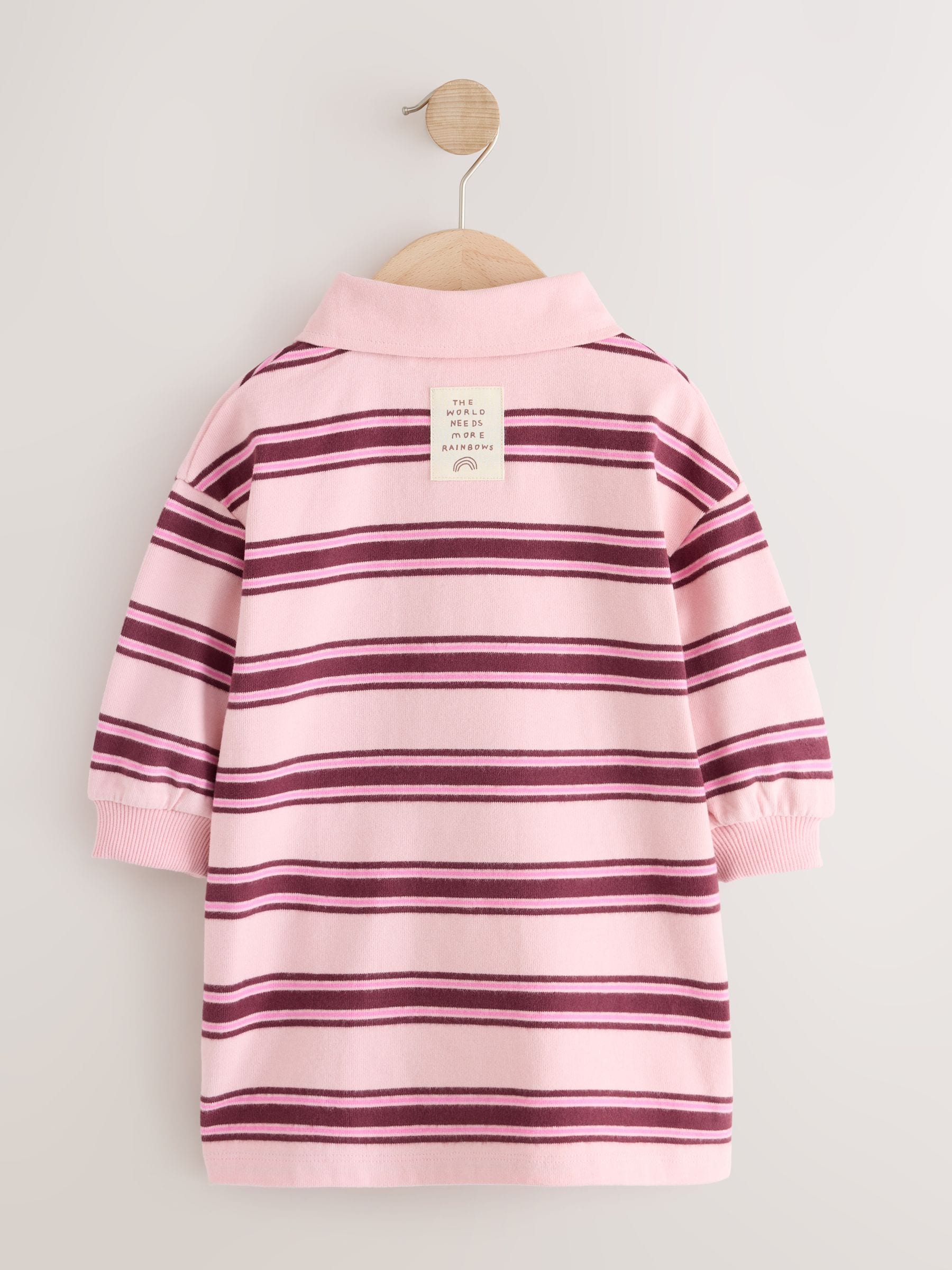 Dsiney Kidz - Pink Stripe Long Sleeve Rugby Sweat Dress (3mths-7yrs) image 8
