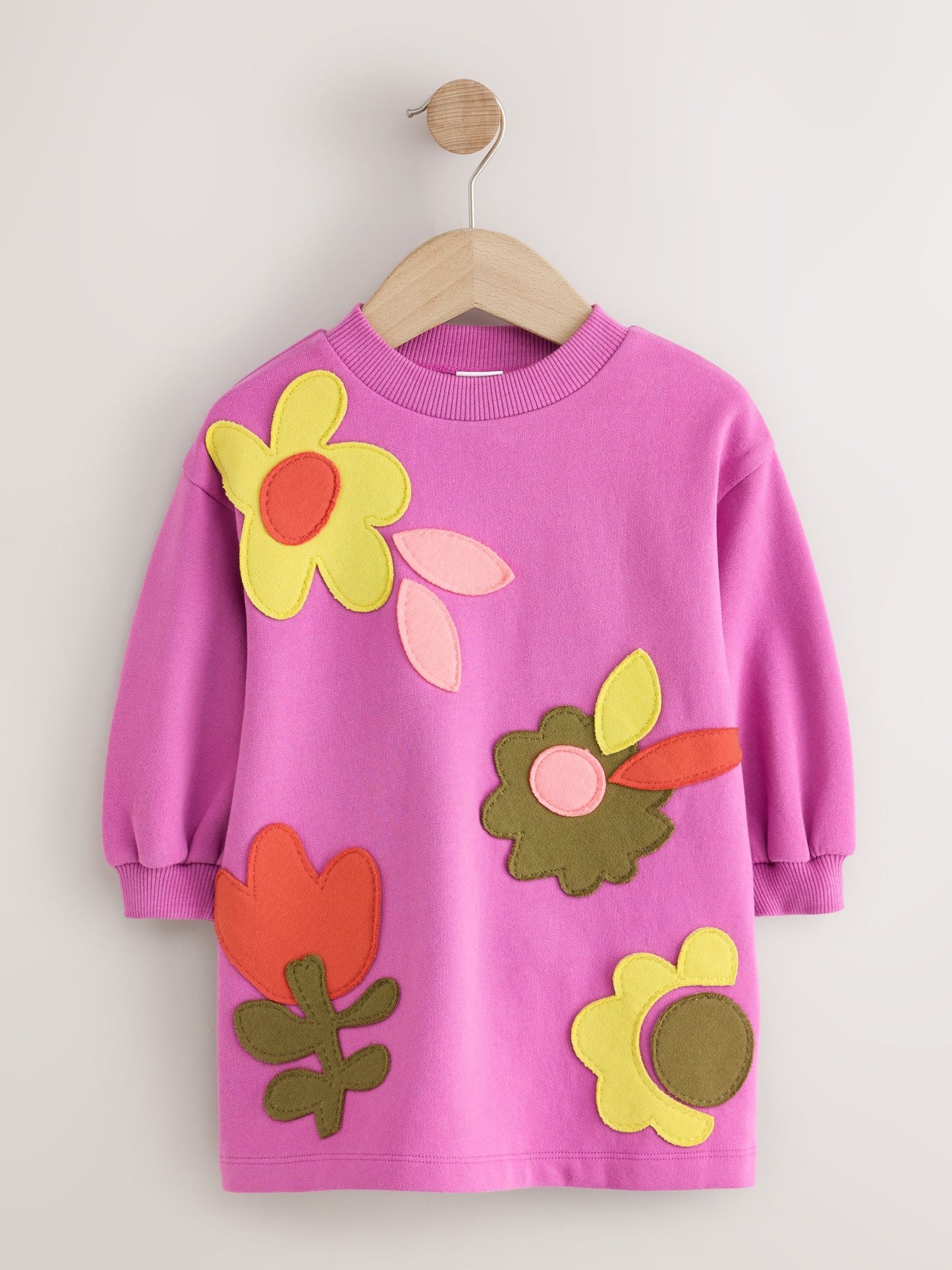 Dsiney Kidz - Purple Flowers Long Sleeve Sweat Dress (3mths-7yrs) image 1