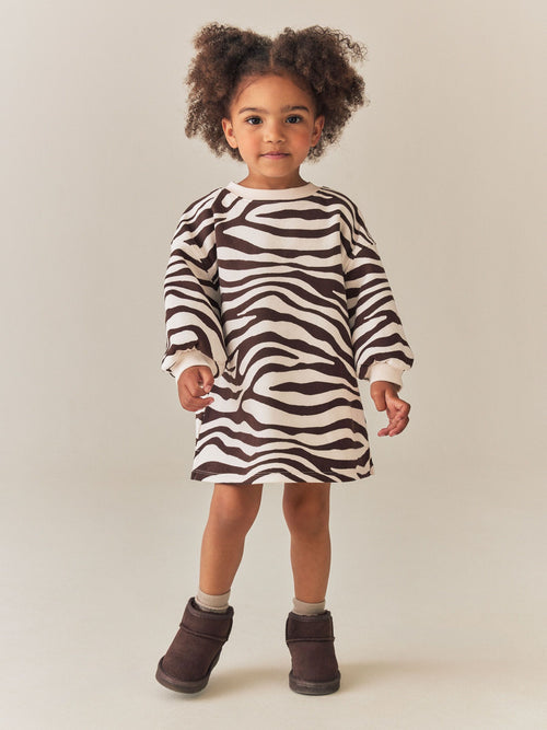 Dsiney Kidz - Zebra Print Long Sleeve Sweat Dress (3mths-7yrs) image 1