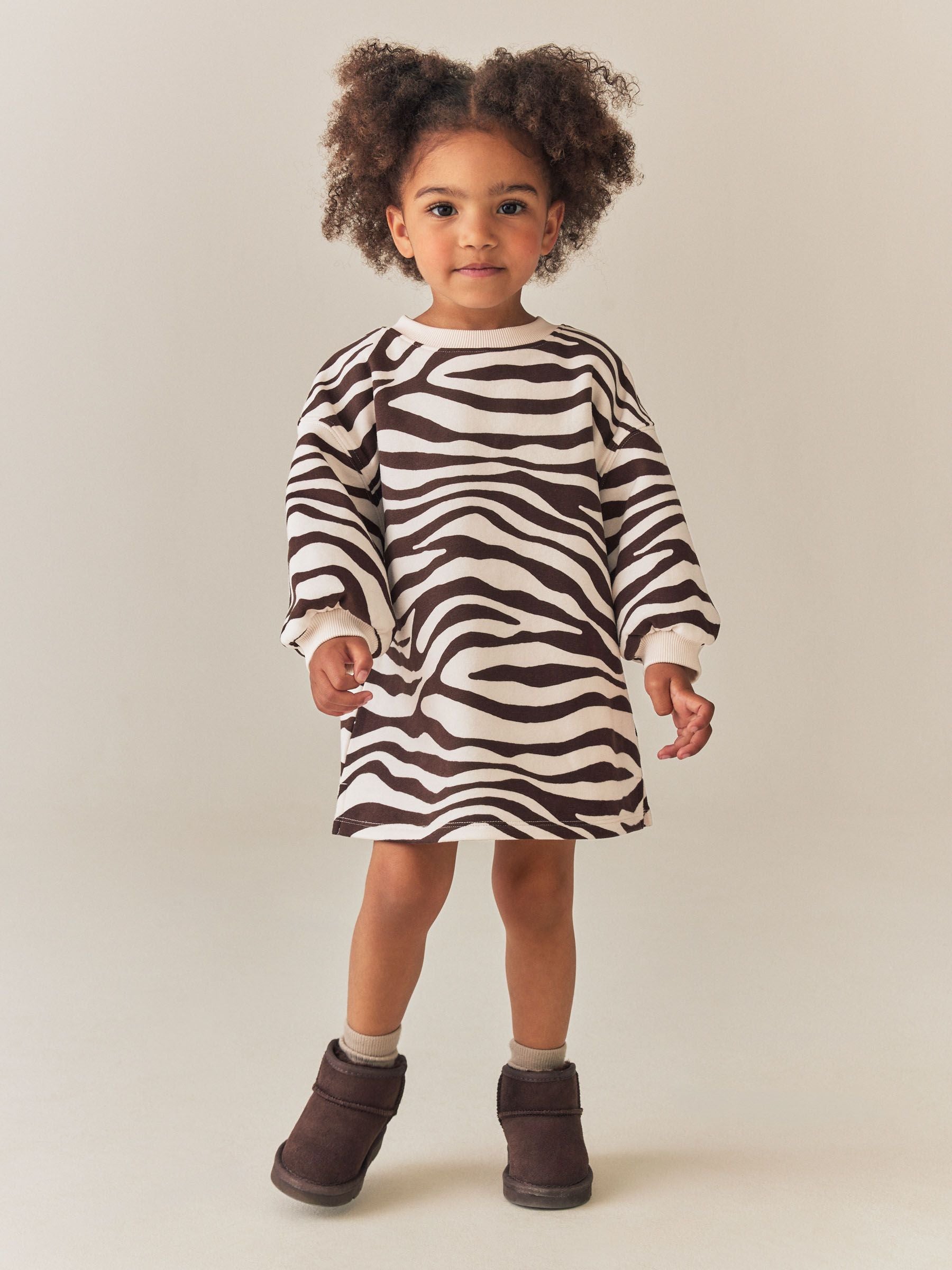 Dsiney Kidz - Zebra Print Long Sleeve Sweat Dress (3mths-7yrs) image 1