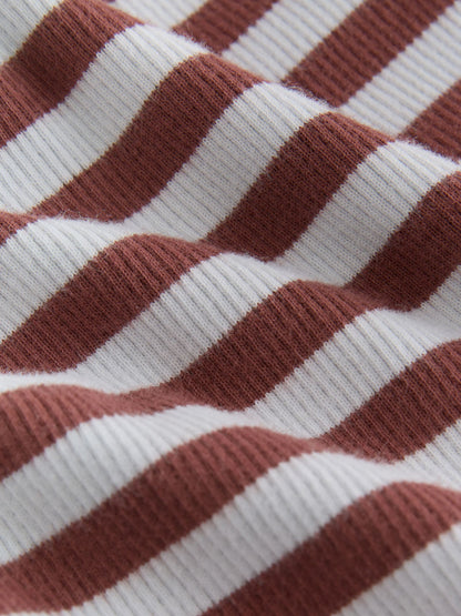 Dsiney Kidz - Brown Stripe Flower Long Sleeve Ribbed Dress (3mths-7yrs) image 7