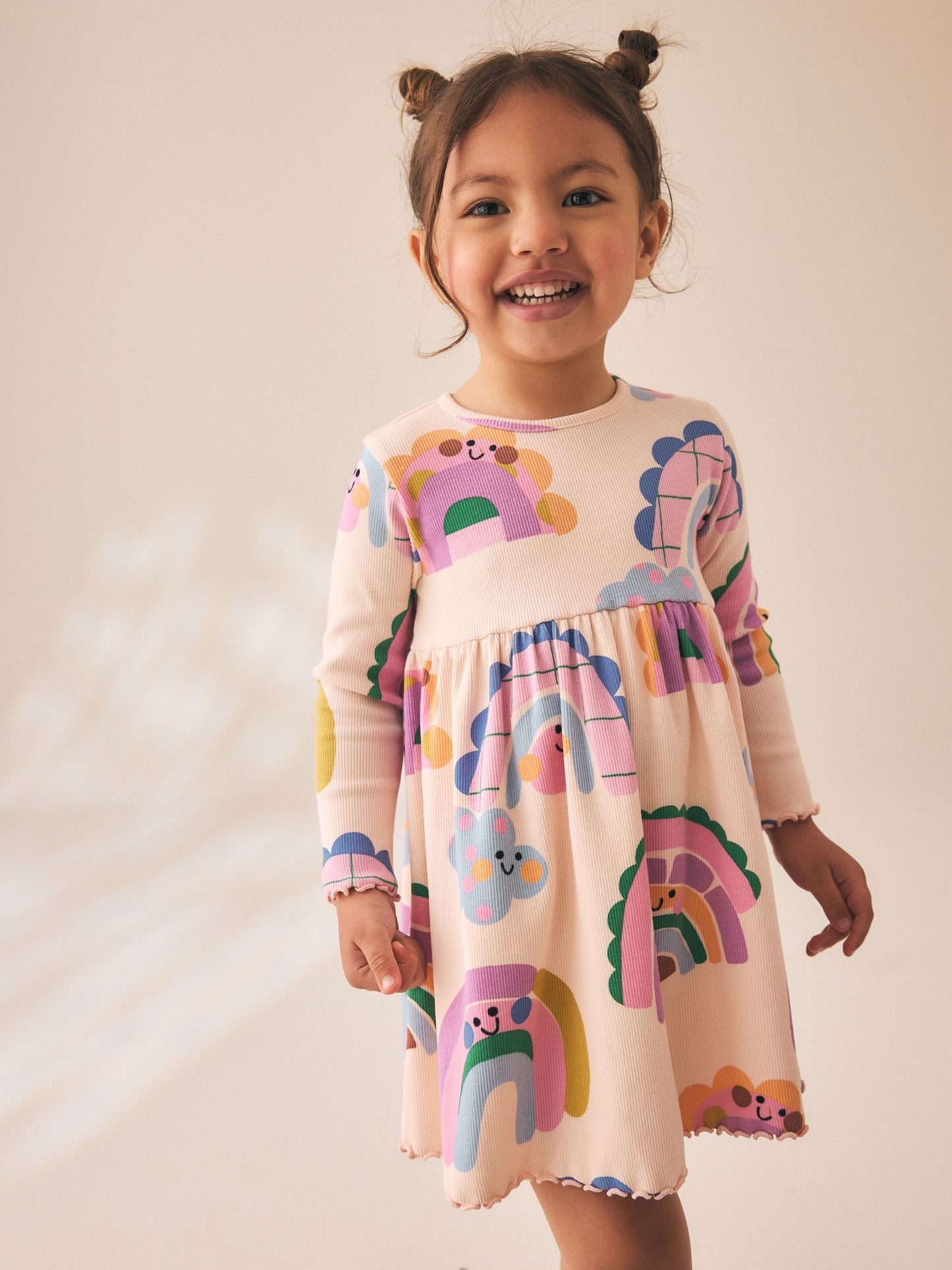 Dsiney Kidz - Rainbow Long Sleeve Ribbed Dress (3mths-7yrs) image 1