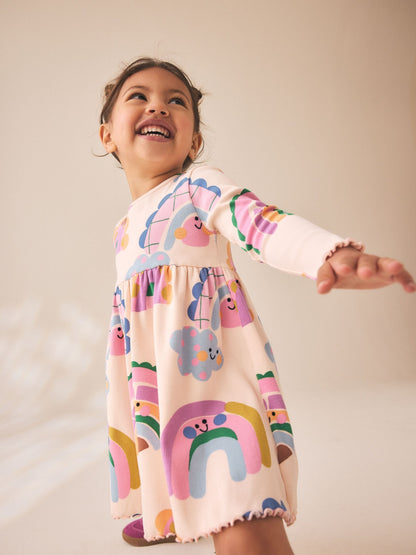 Dsiney Kidz - Rainbow Long Sleeve Ribbed Dress (3mths-7yrs) image 3