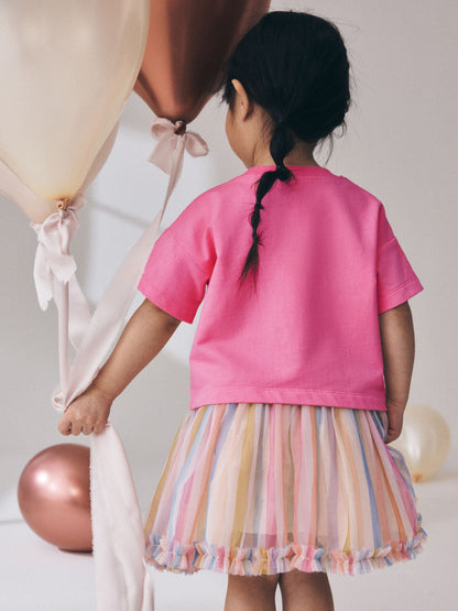 Dsiney Kidz - Rainbow Short Sleeve Top and Tutu Skirt Set (3mths-7yrs) image 2