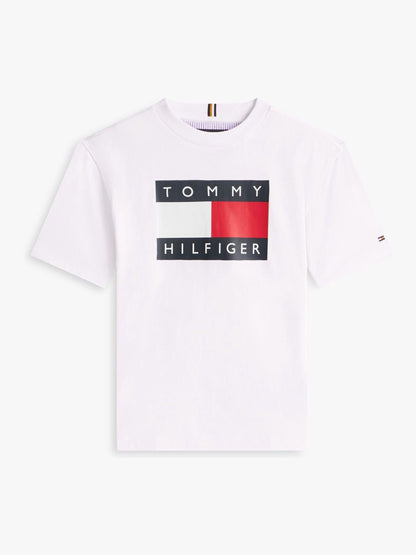 Tommy Hilfiger White Heritage Flag Print Jersey T-Shirt image 5