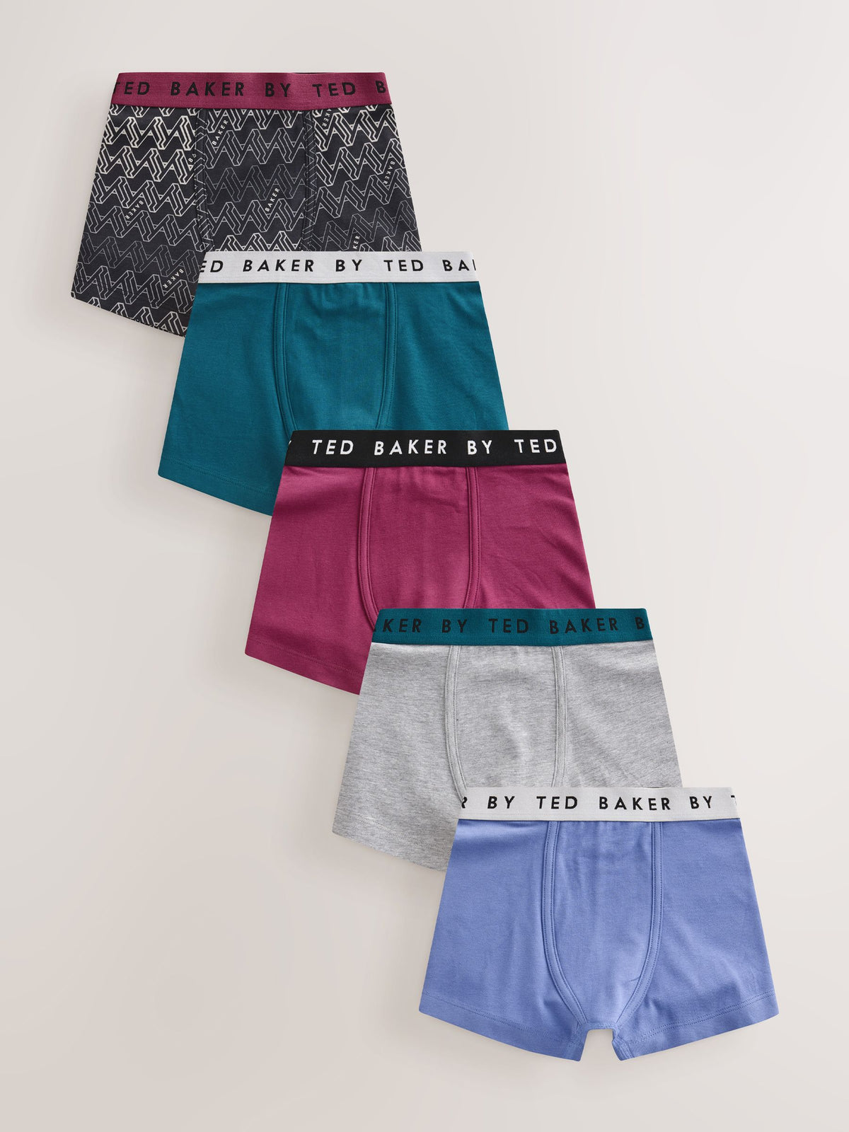 Dsiney Kidz - Baker by Ted Baker Multi/Burgundy Boxers 5 Pack image 1