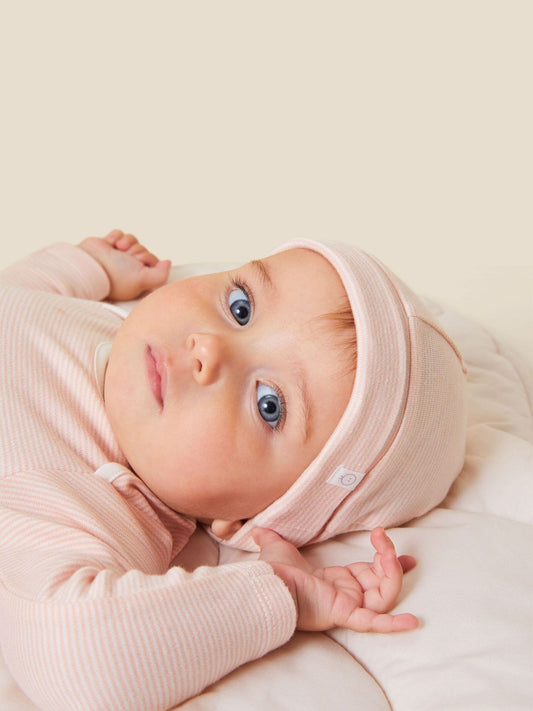 MORI Pink Stripe Supersoft Baby Hat image 2