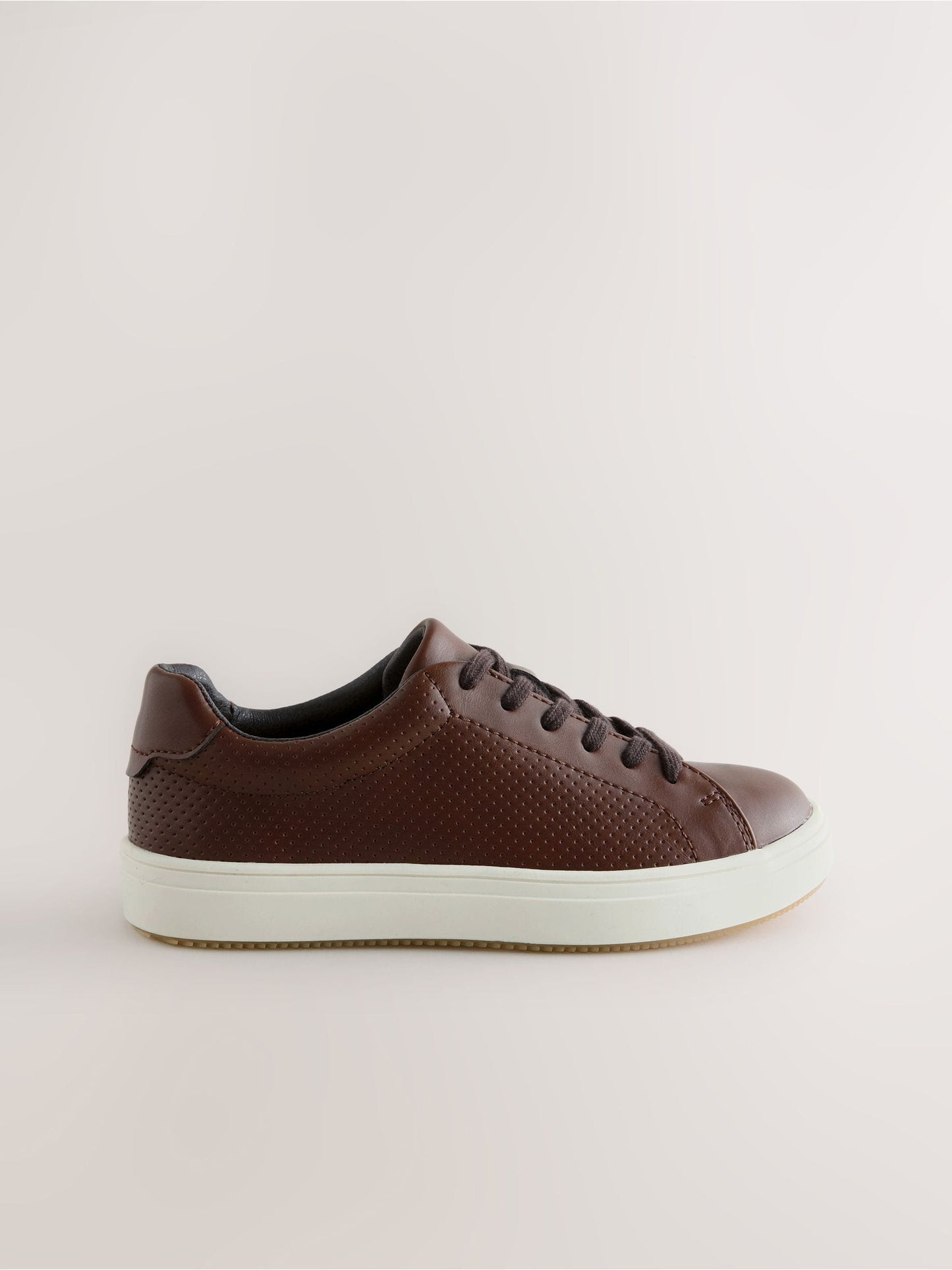 Tan Brown Lace-Up Smart Trainers image 2