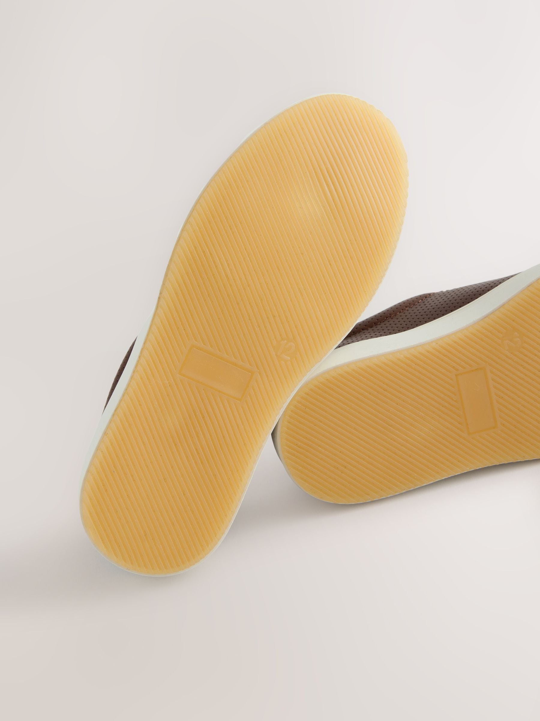 Tan Brown Lace-Up Smart Trainers image 5
