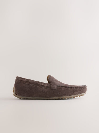 Suede Chocolate Brown Standard Fit (F) Loafers image 2