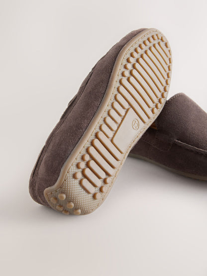 Suede Chocolate Brown Standard Fit (F) Loafers image 3