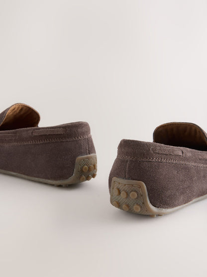 Suede Chocolate Brown Standard Fit (F) Loafers image 4