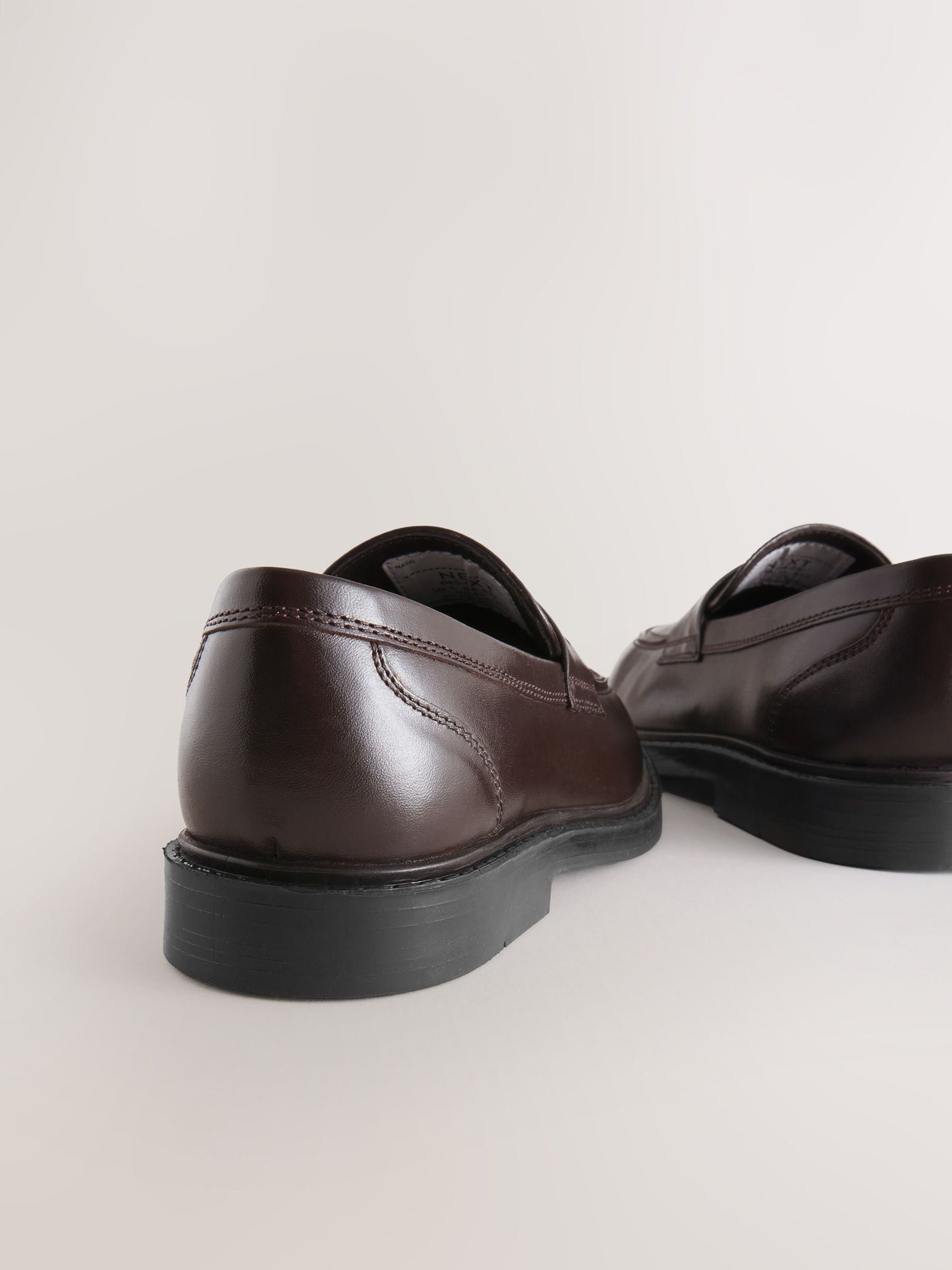 Chocolate Brown Leather Standard Fit (F) Smart Loafers image 4