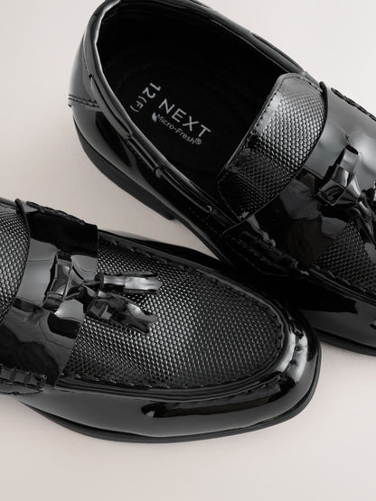 Black Patent Tassel Standard Fit (F) Smart Loafers image 5