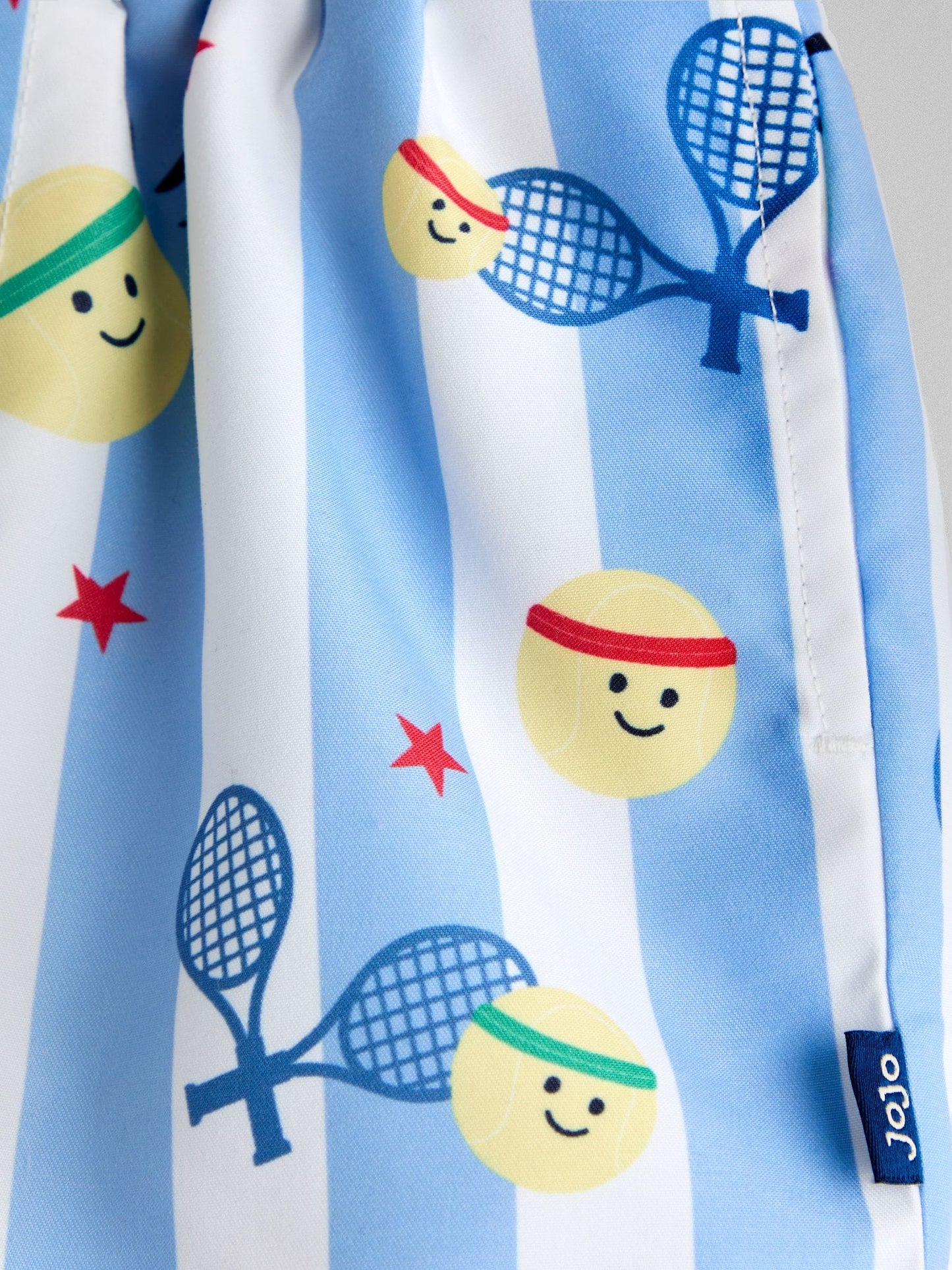 JoJo Maman Bébé Blue Tennis Stripe Swim Shorts image 4