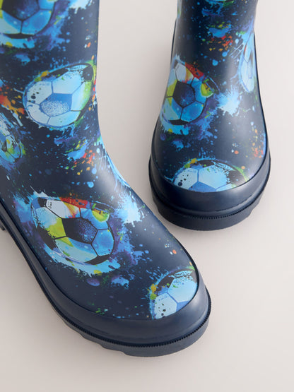 Navy Football Rubber Wellies image 4